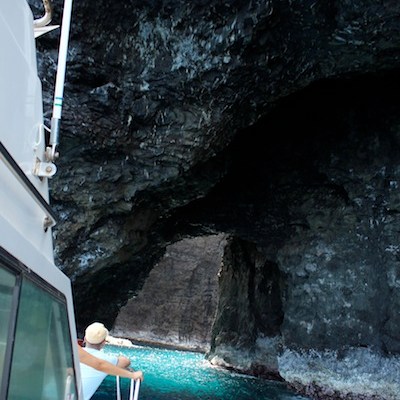 View of cave from boat