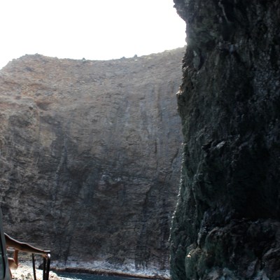 View of cave opening from boat