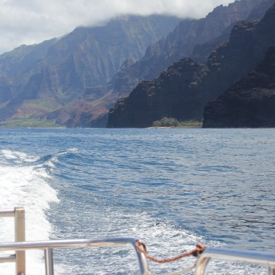 View from aboard the boat