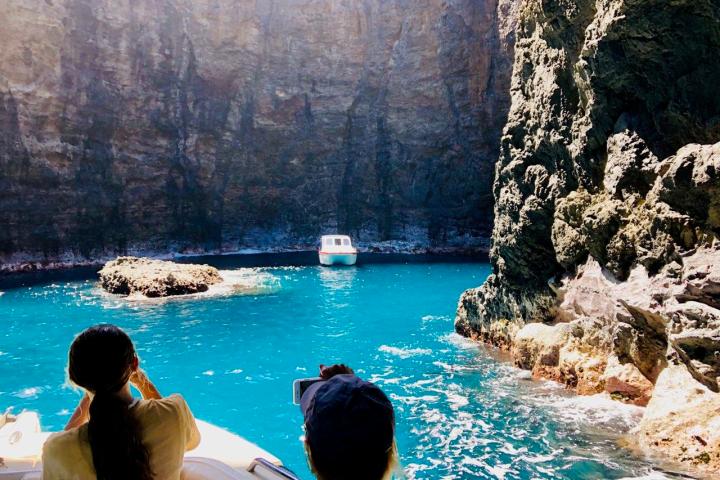 a group of people swimming in a body of water